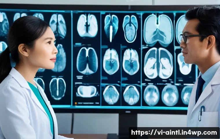 AI 진단 시스템의 향후 기술 개발 로드맵 - **Prompt:** A diverse group of Vietnamese healthcare professionals, including a male doctor and a fe...